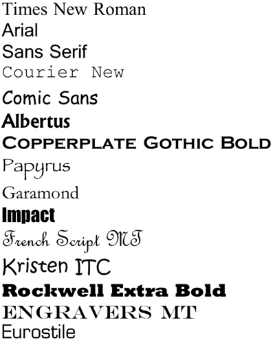 Font List